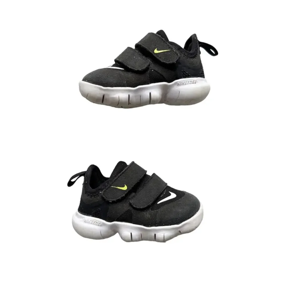 Nike Black Free RN Anthracite Volt Sneakers Size 4c
